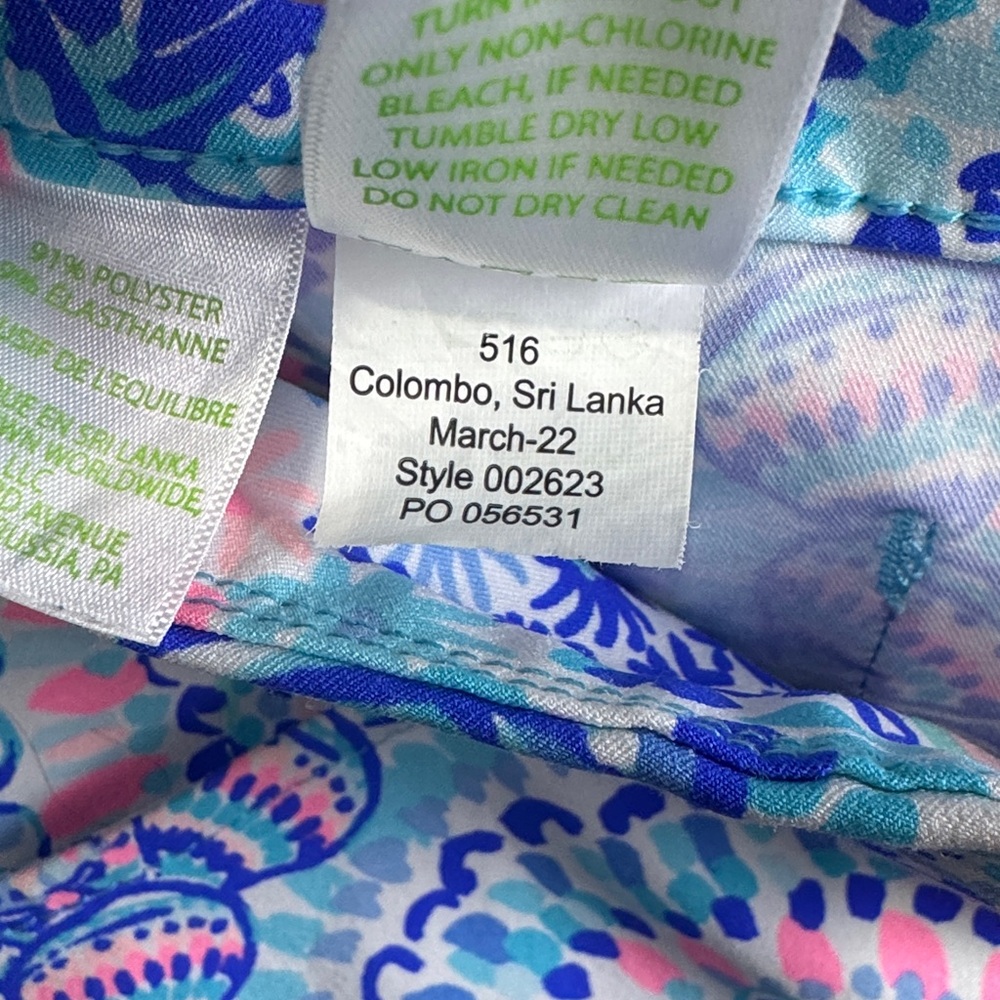 Lilly Pulitzer Luxletic Corso Pants Paisley Stretchy Cropped Ankle Pockets - Picture 11 of 12